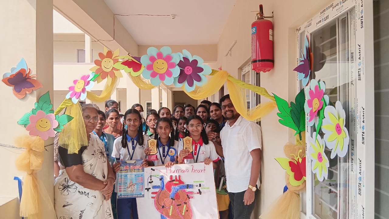 John's Academy students winning prizes at the district science exhibition